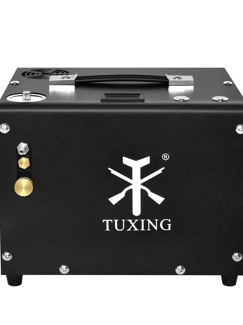 TUXING 4500Psi PCP Air Compressor,Auto-Stop,Oil/Water-Free, High Pressure Air Compressor for Paintball Tank Pump with Water/Oil Separator,Built-in Power Adapter(110V AC or 12V Car Battery)