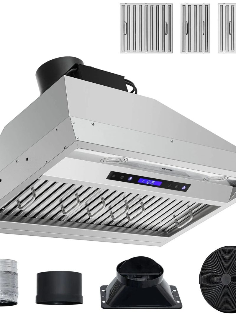 ZGBY Built-In Range Hood Insert Vent Hood 900Cfm 30Inch Touch & Remote Control