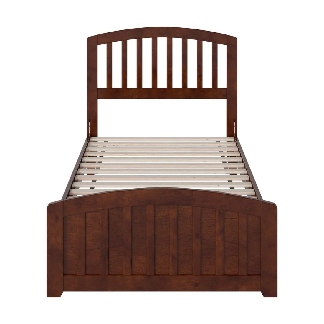 AFI Quincy Twin Solid Wood Low Profile Platform Bed with Matching Footboard, Walnut - Image 2
