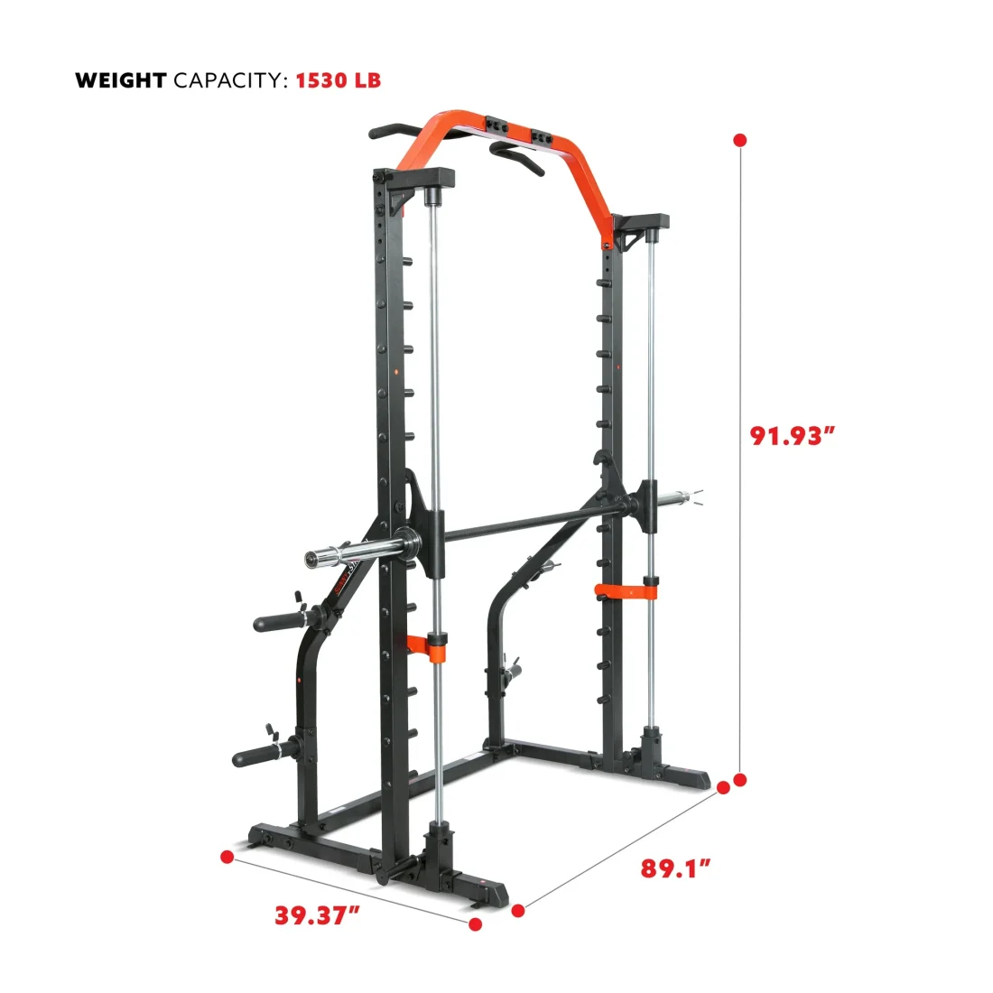 Sunny Health & Fitness Premium Squat Smith Machine – 3 in 1 Multifunction Power Rack - Image 4