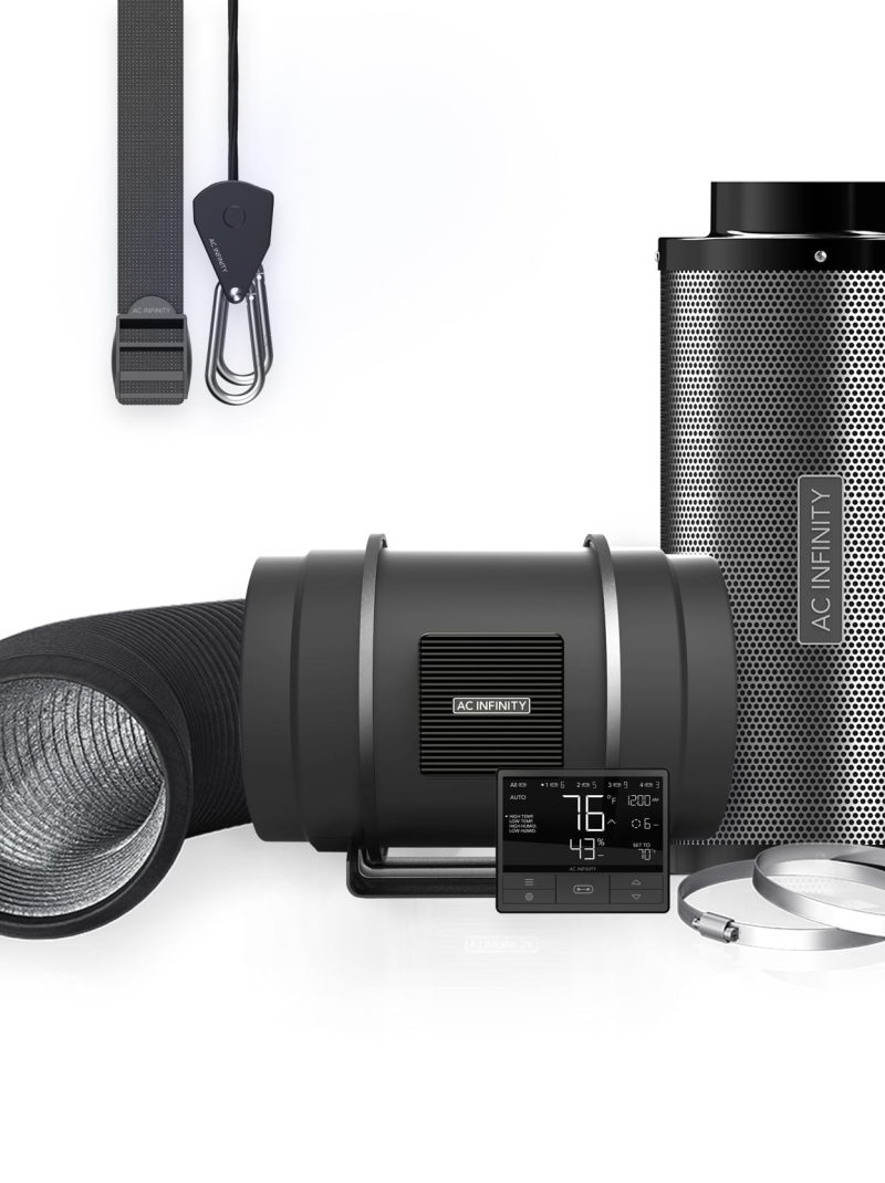 AC Infinity Air Filtration PRO Kit 8�±, CLOUDLINE Inline Fan with CONTROLLER 69, Carbon Filter Ducting Combo, Cooling and Ventilation System for Grow Tents, Hydroponics, Indoor Gardening