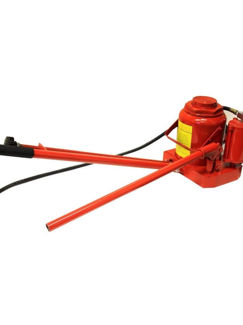 Stark 50-Ton Air / Hydraulic Operation Bottle Jack with Handle Bottle Jack with Built-In Wheel, Red