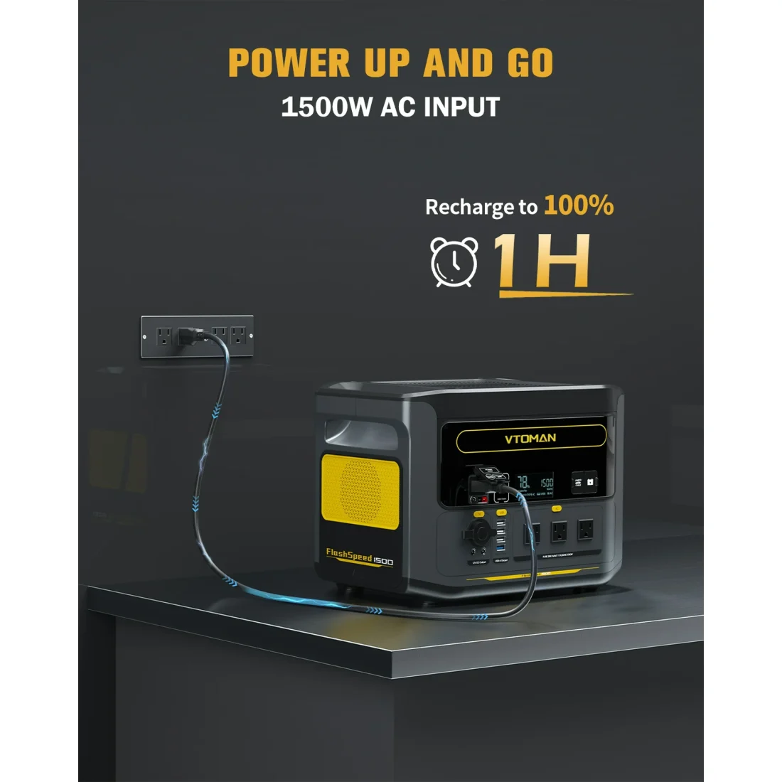 VTOMAN FlashSpeed 1500 Portable Power Station with Solar Panel 400W,Solar Generator Kit - Image 2