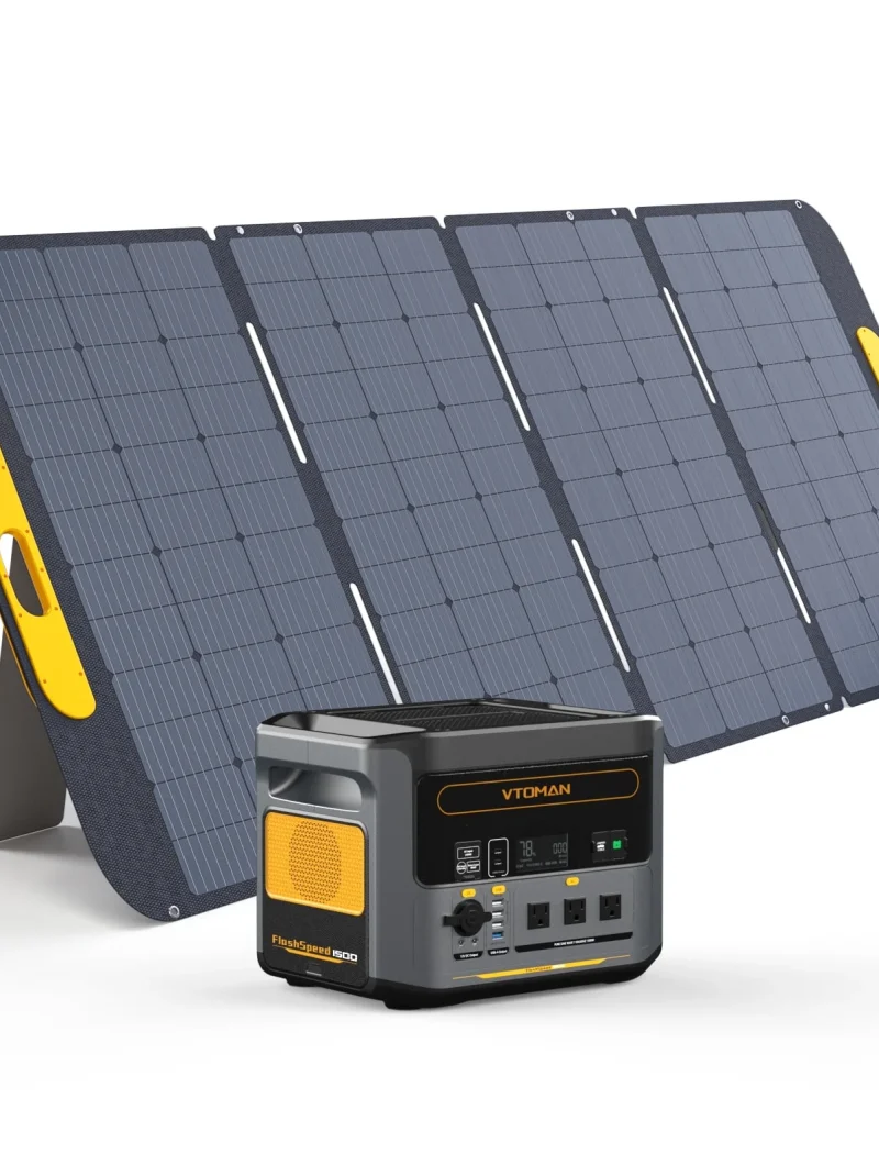VTOMAN FlashSpeed 1500 Portable Power Station with Solar Panel 400W,Solar Generator Kit