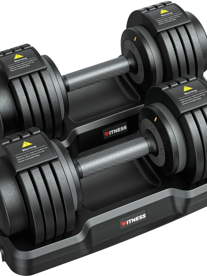 GIKPAL 110(55lb*2) 5 in 1 Adjustable Dumbbell 55LB set of 2 Adjustable Free Weights Plates