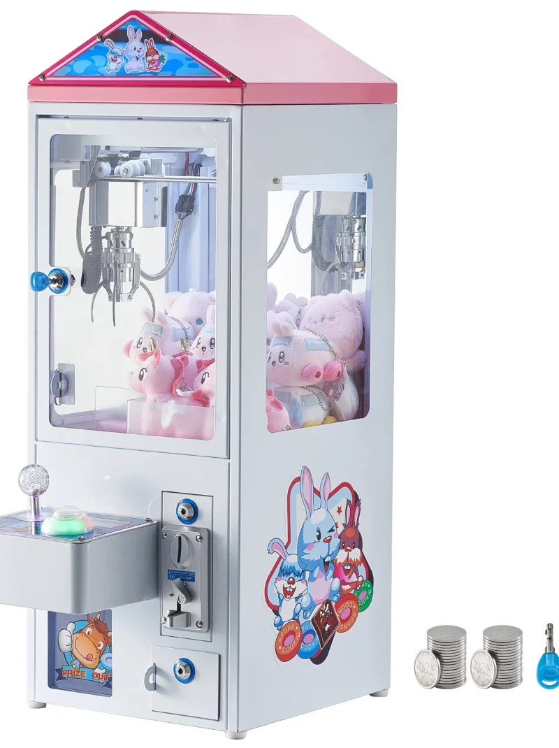 SKYSHALO Mini Claw Crane Machine 110V Metal Case Bar Candy Toy Catcher Shake-proof (3.7)