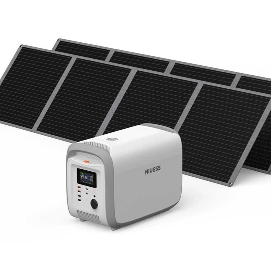 NE-1200 1228WH Portable Power Station with 400W Solar Panel 384000mah Lifepo4 battery w/ 4 1200W