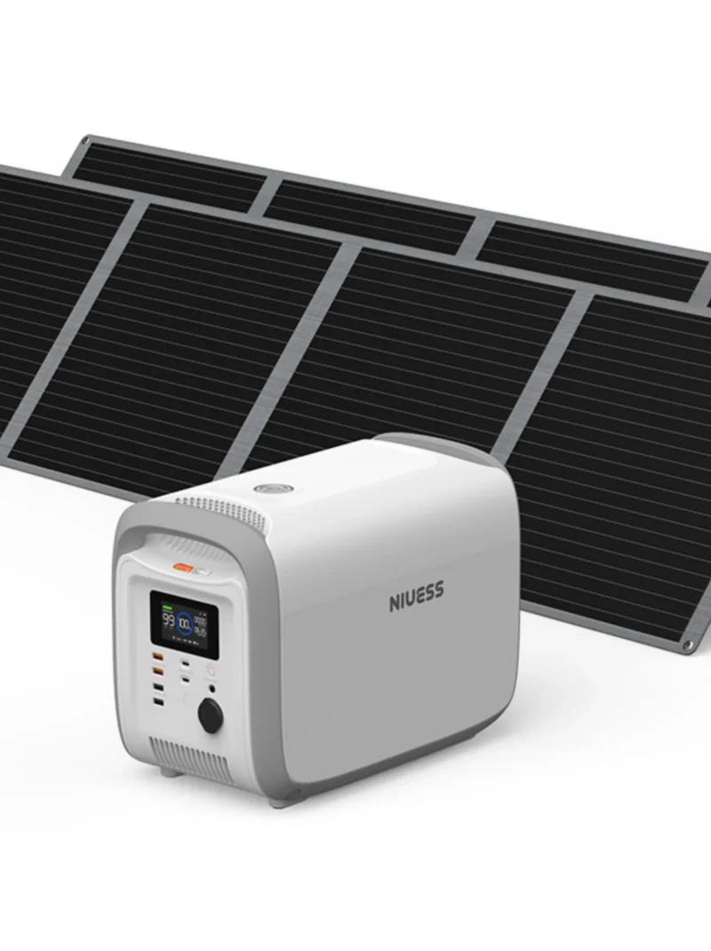 NE-1200 1228WH Portable Power Station with 400W Solar Panel 384000mah Lifepo4 battery w/ 4 1200W