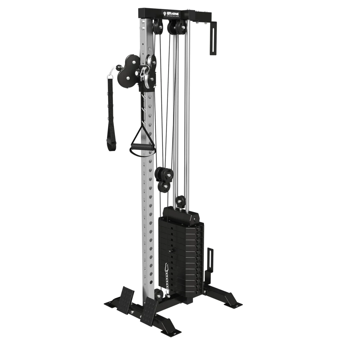 Mikolo Cable Crossover Machine Home Gym, Wall Mount Cable Station with 200LBS Weight