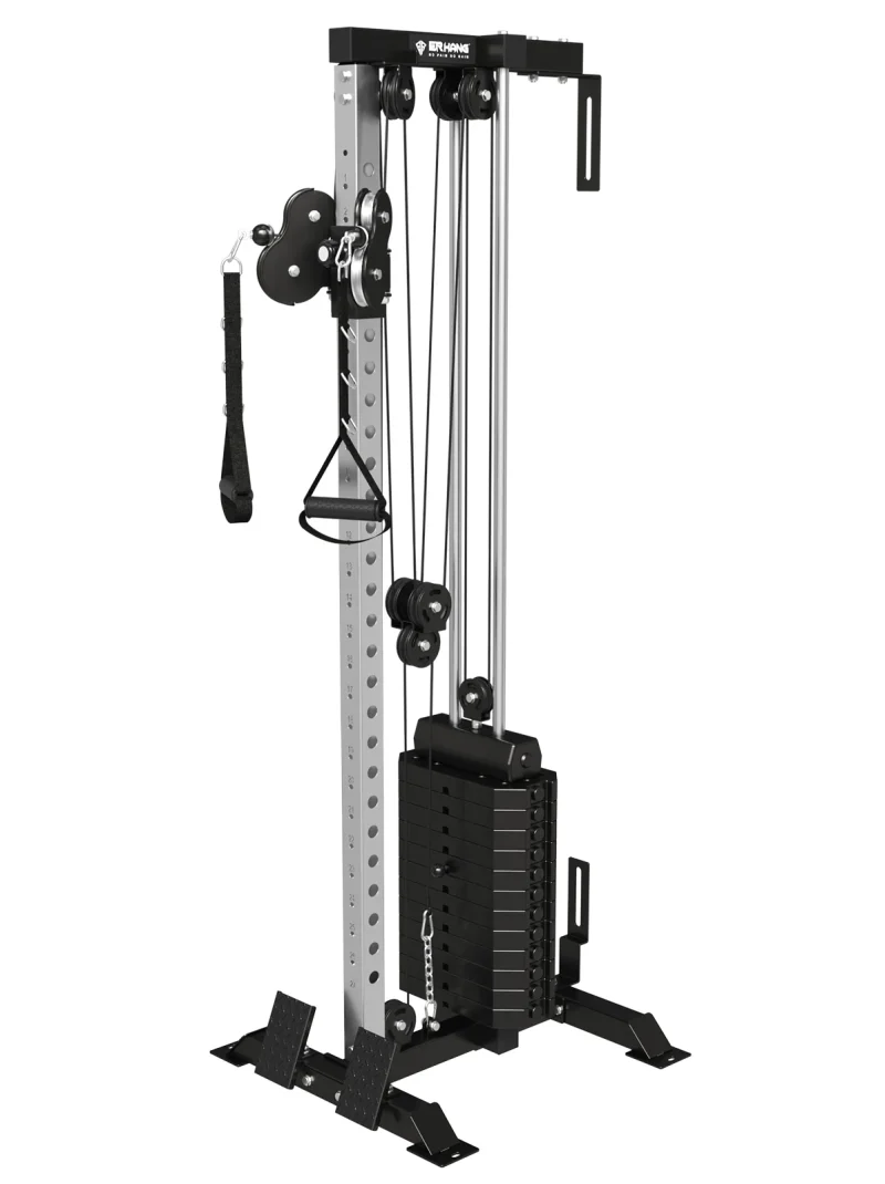 Mikolo Cable Crossover Machine Home Gym, Wall Mount Cable Station with 200LBS Weight