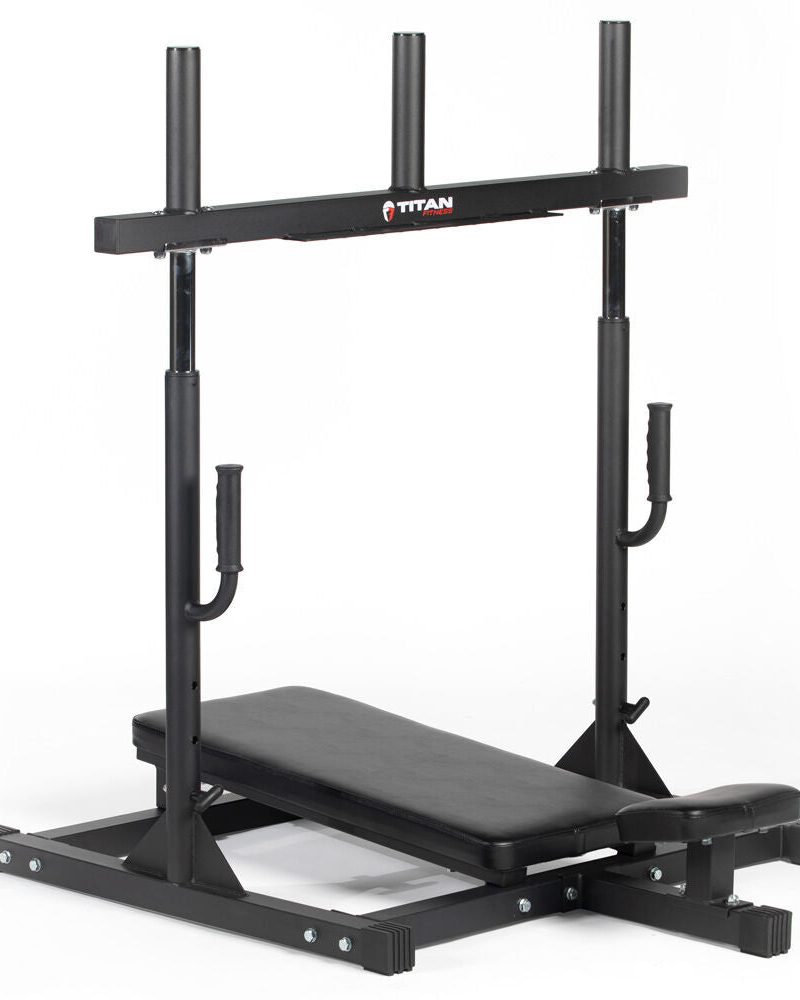 Titan Fitness Vertical Leg Press Machine, 400 LB Capacity, Diamond Footplate Olympic Plate Compatible, Leg Strengthening Workout, High-Intensity Presses, Lower Body