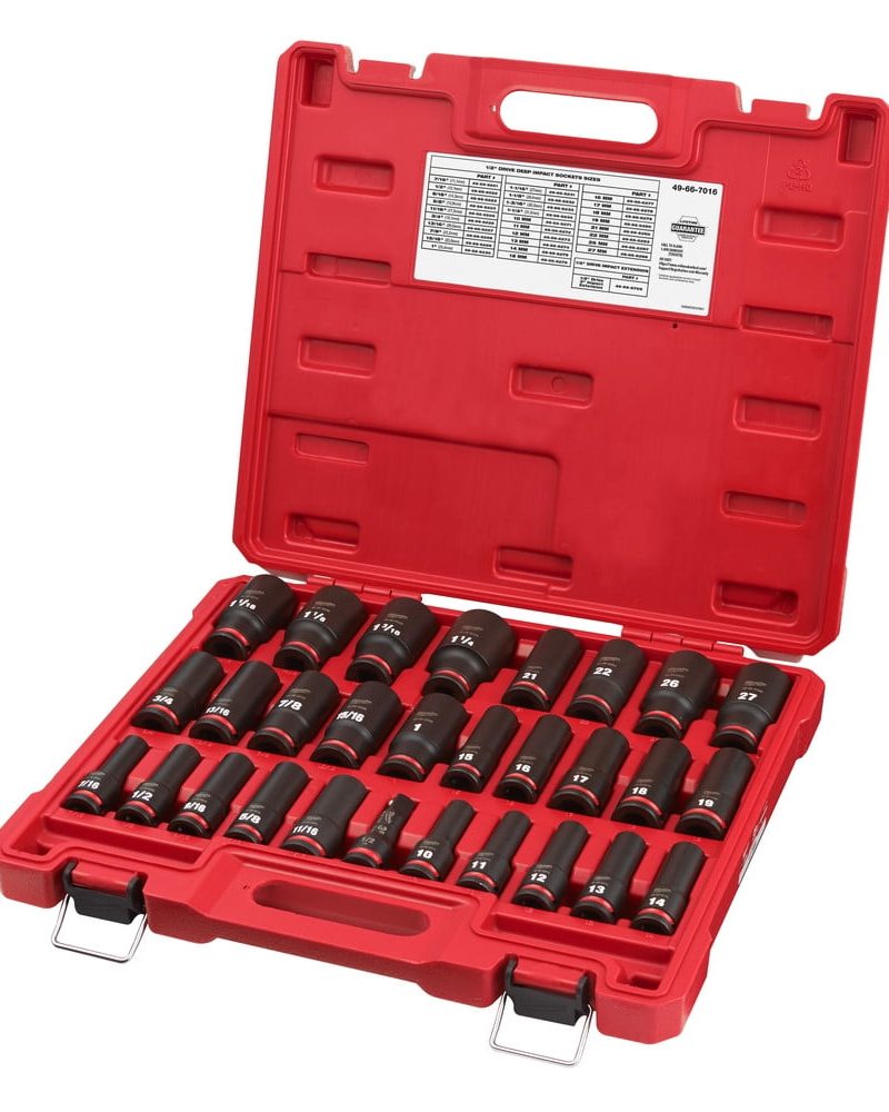 Milwaukee 49-66-7016 29-Piece SHOCKWAVE Impact Duty 1/2 in. Drive SAE and Metric Deep 6 Point Socket Set