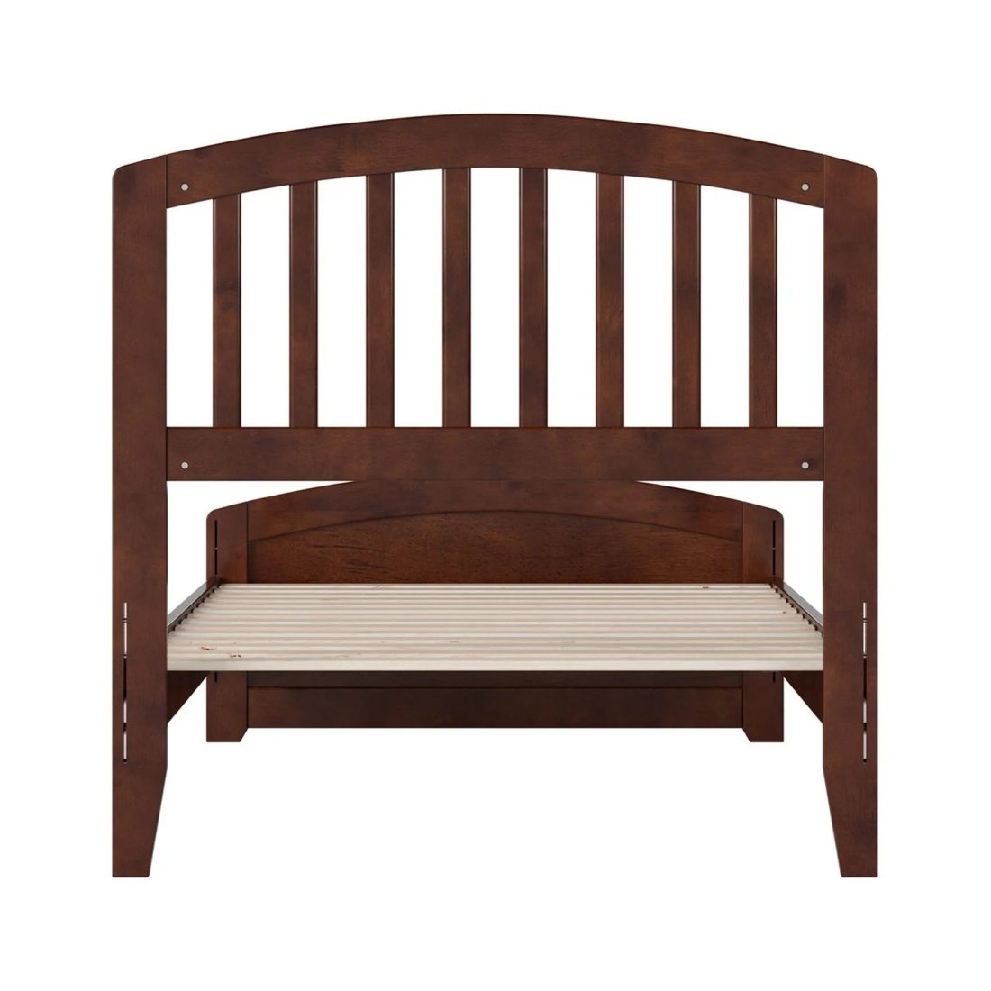 AFI Quincy Twin Solid Wood Low Profile Platform Bed with Matching Footboard, Walnut - Image 4