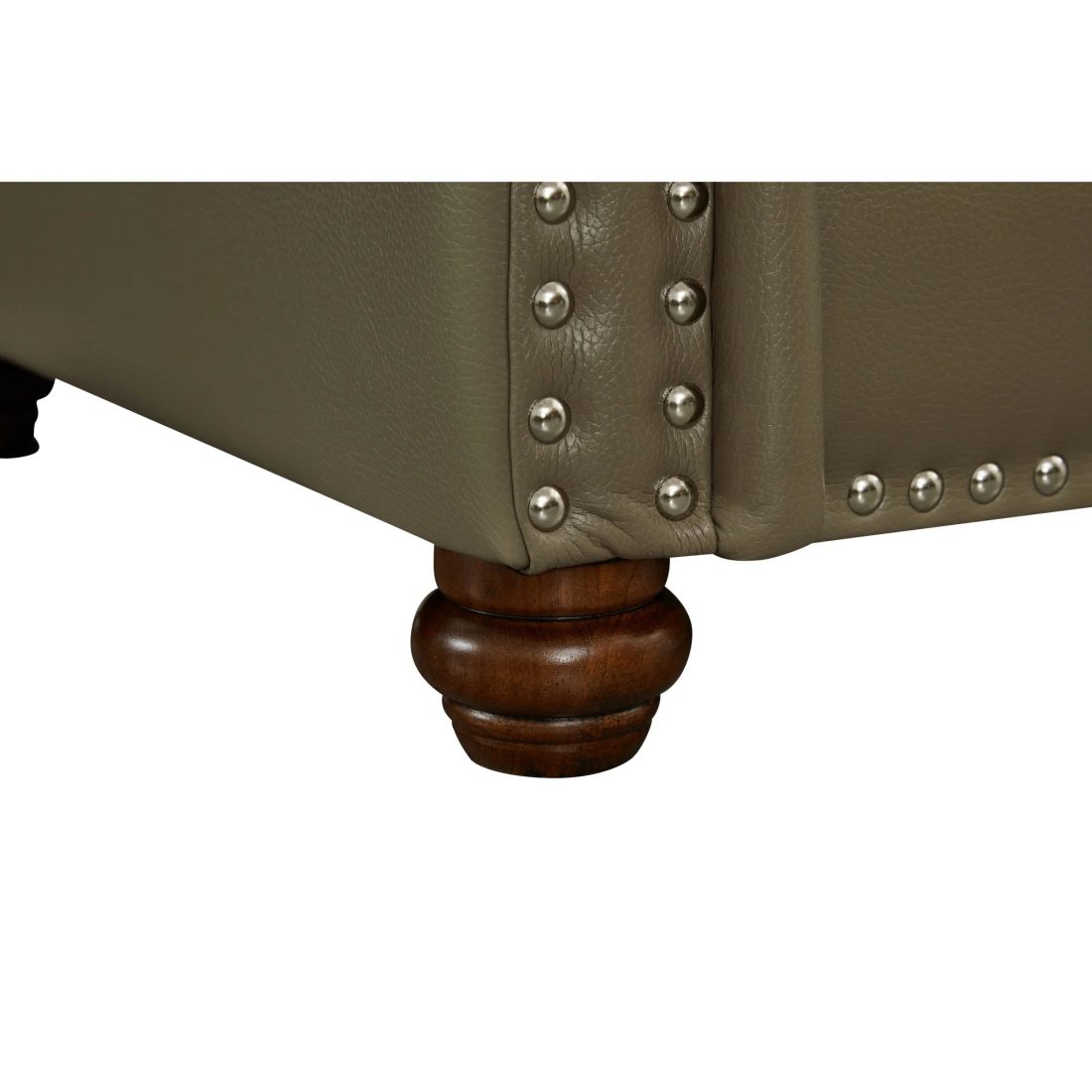Living Room Sofa Single Seat Chair with Wood Leg Grey Faux Leather - Image 5