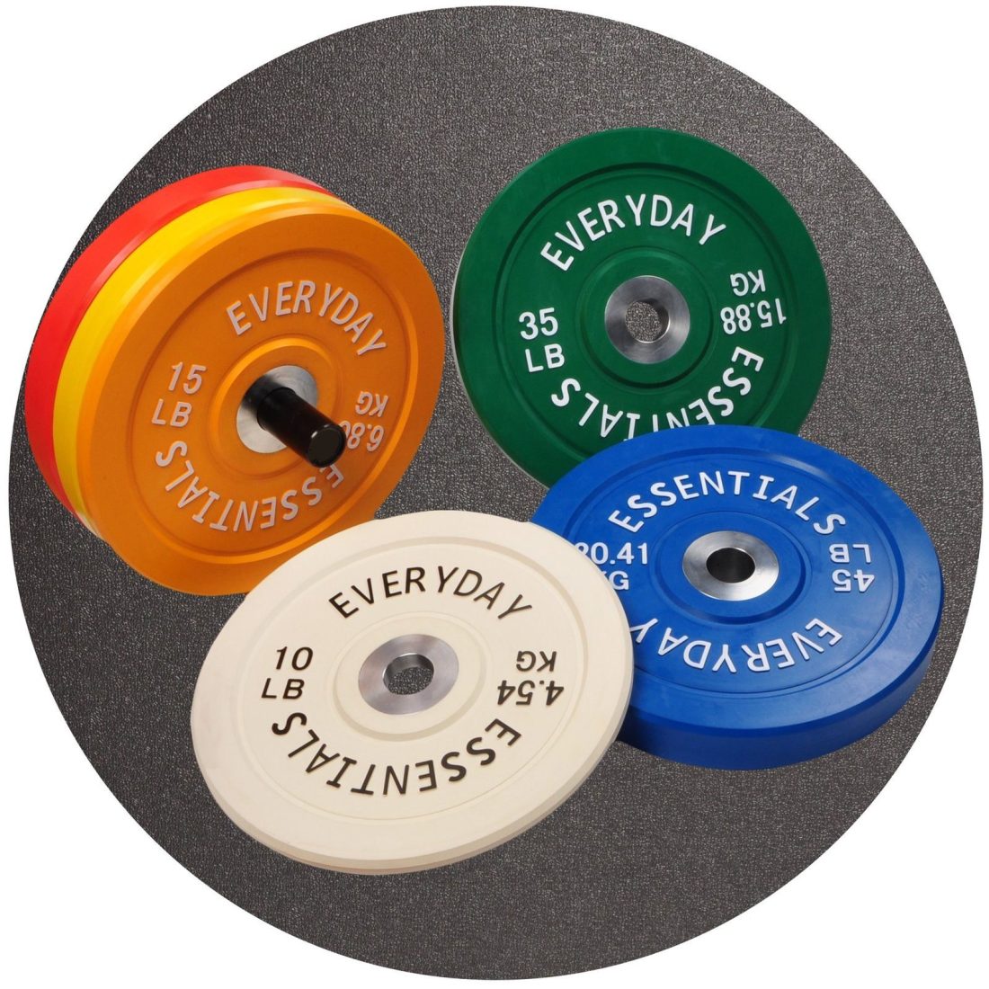 BalanceFrom Olympic Bumper Plate Weight Plate with Steel Hub, Color Coded, 260 lbs Set - Image 6