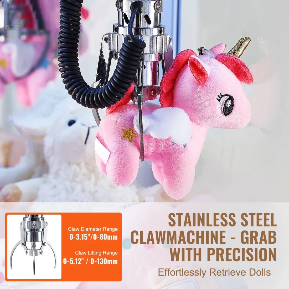 SKYSHALO Mini Claw Crane Machine 110V Metal Case Bar Candy Toy Catcher Shake-proof (3.7) - Image 5