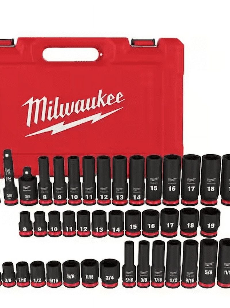 Milwaukee SHOCKWAVE 3/8 in. Drive SAE and Metric 6 Point Impact Socket Set (43-Piece)