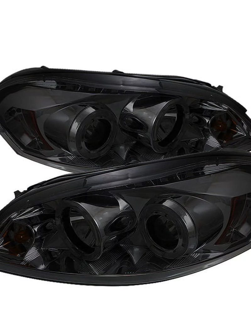 Spyder Chevy Impala 06-13 / Chevy Monte Carlo 06-07 - Projector Headlights - LED Halo - LED ( Replaceable LEDs ) - Smoke - High H1 (Included) - Low Fits select: 2006-2013 CHEVROLET IMPALA