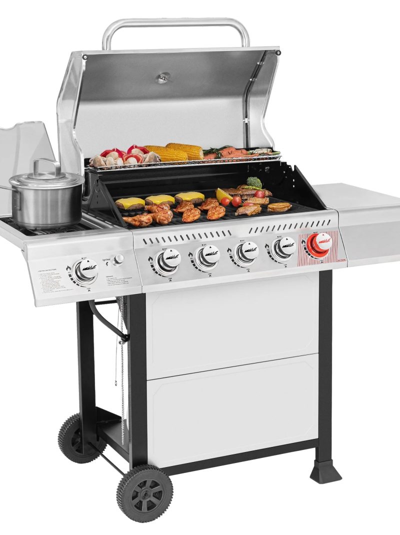 Royal Gourmet GA5401T 5-Burner BBQ Liquid Gas Grill with Sear Burner and Side Burner, 64,000 BTU