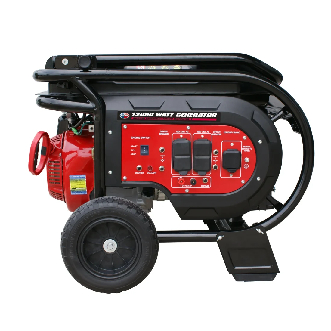 All Power Heavy Duty 12000 Watt Portable Generator with Electric Start, 12000W Gas - Image 4