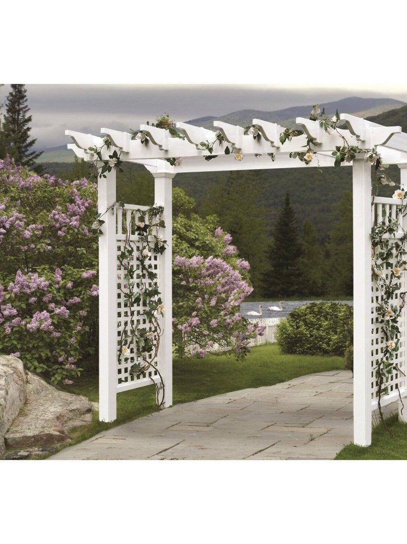 Vita 88" x 32" x 86.5" Fairfield Grande Vinyl Arbor, White, VA84231