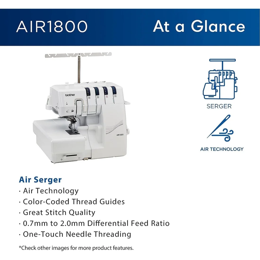 Brother Air1800 Air Serger with Jet-Air Threading - Image 6