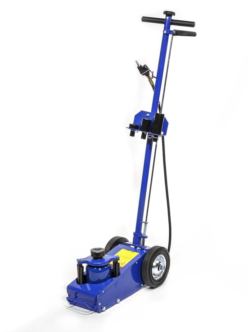 STARK USA 22-Ton Hydraulic Floor Jack Air-Operated Axle Bottle Jack Capacity with (4) Extension Saddle Set Built-in Wheels, Blue