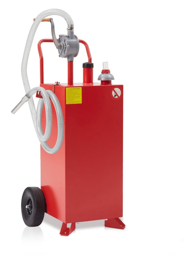 Towallmark 30 Gallon Portable Gas Caddy Fuel Storage Tank Large Gasoline Diesel Can Hand Siphon Pump for Boat, ATV, Car, Motorcycle
