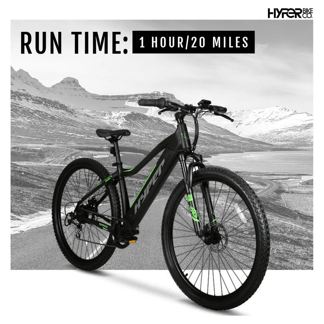 Hyper Bicycles 29" 36V Electric Mountain Bike for Adults, Pedal-Assist, 250W E-Bike Motor, Black - Image 3