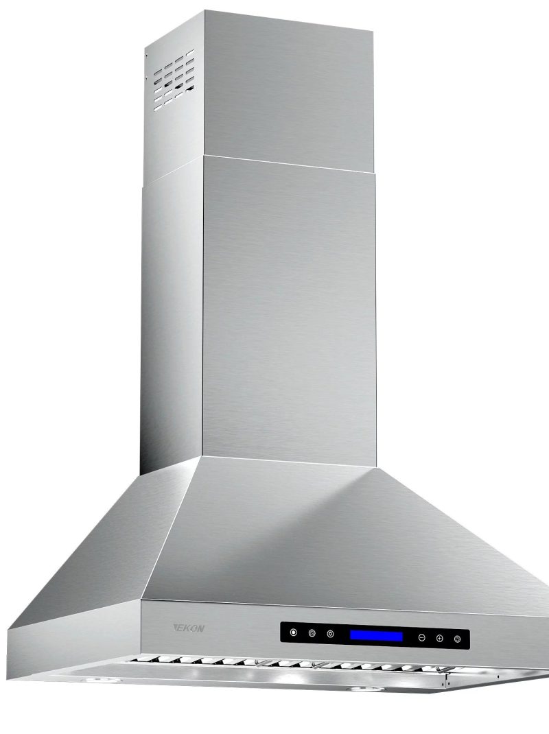 EKON KITCHEN EXPERT 36 Inches Stainless Steel Convertible Wall Mount Range Hood with Charcoal Filter and Remote Control Included NAP04-36