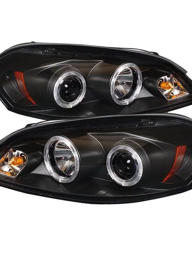 Spyder Chevy Impala 06-13 / Chevy Monte Carlo 06-07 - Projector Headlights - LED Halo - LED ( Replaceable LEDs ) - Black - High H1 (Included) - Low Fits select: 2006-2013 CHEVROLET IMPALA