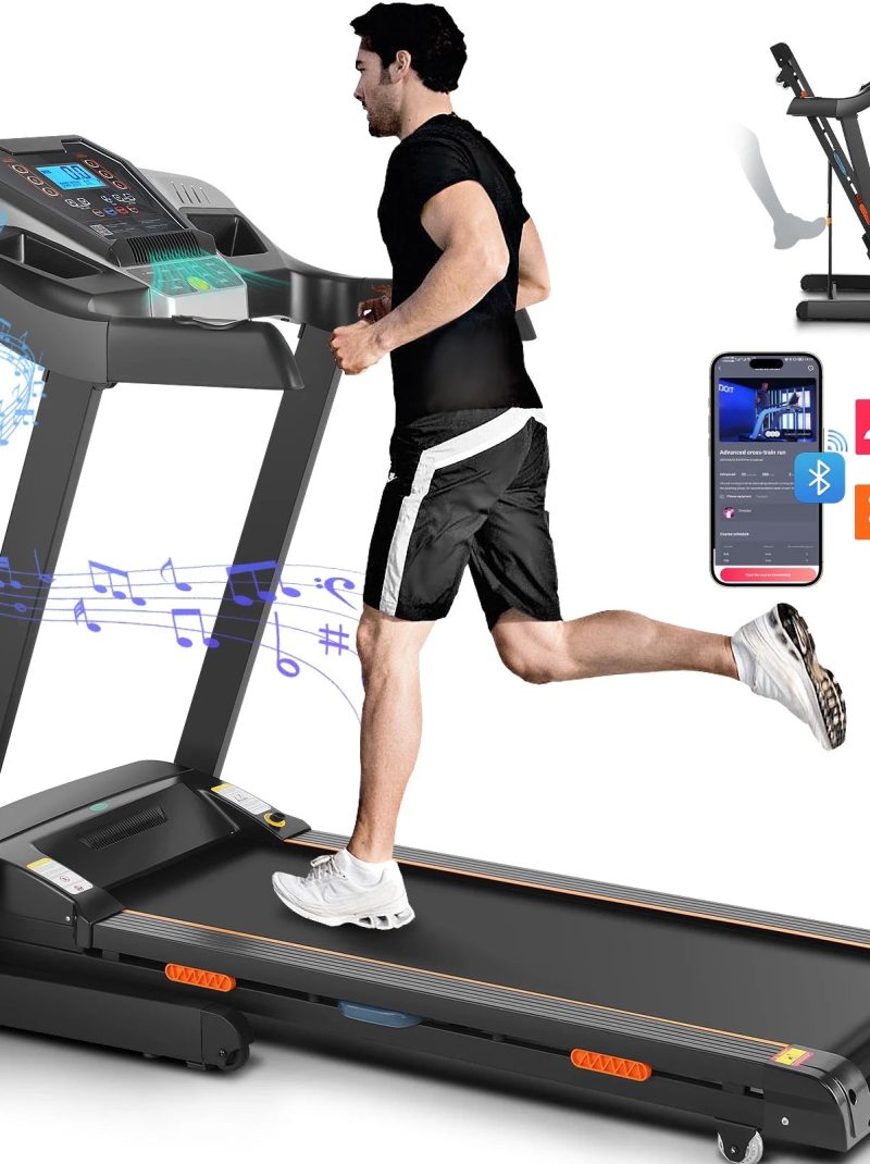 Tikmboex Strong 3.25HP Treadmill with Auto Incline & Smart App,Bluetooth Speaker, Large LED Display & Fan for Home Office Walking Running Exercise Machine, 300 lb Capacity