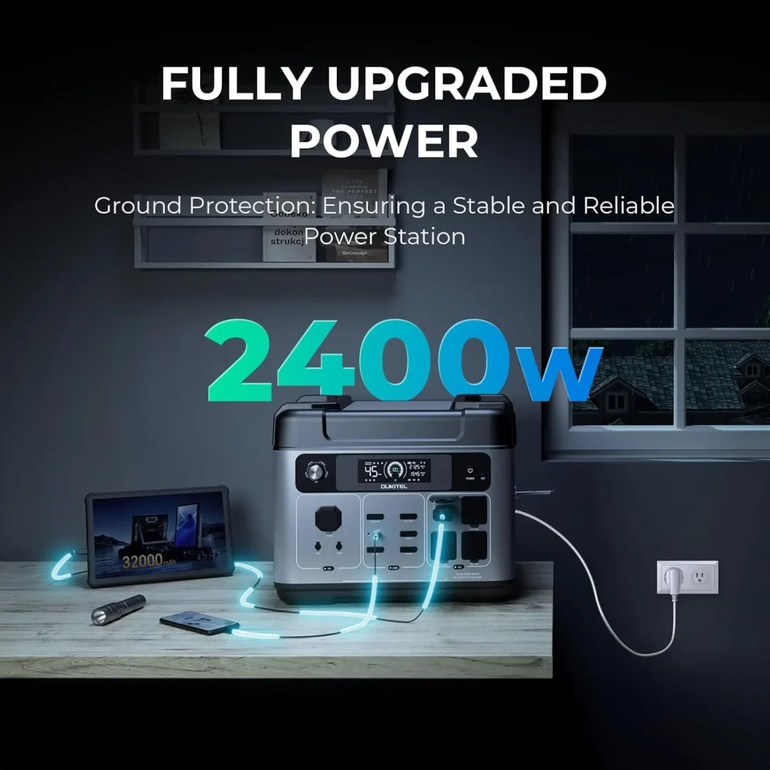OUKITEL P2001 Plus 2400W Power Station with 200W Solar Panel, 2048Wh Solar Generator - Image 3
