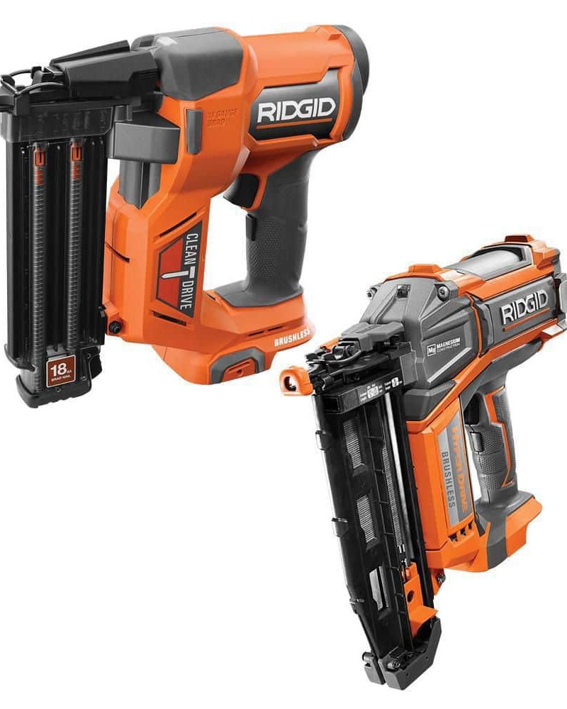 18V Brushless Cordless 18-Gauge 2-1/8 in. Brad Nailer w/ Brushless 16-Gauge 2-1/2 in Straight Finish Nailer (Tools Only) R09891B-R09892B