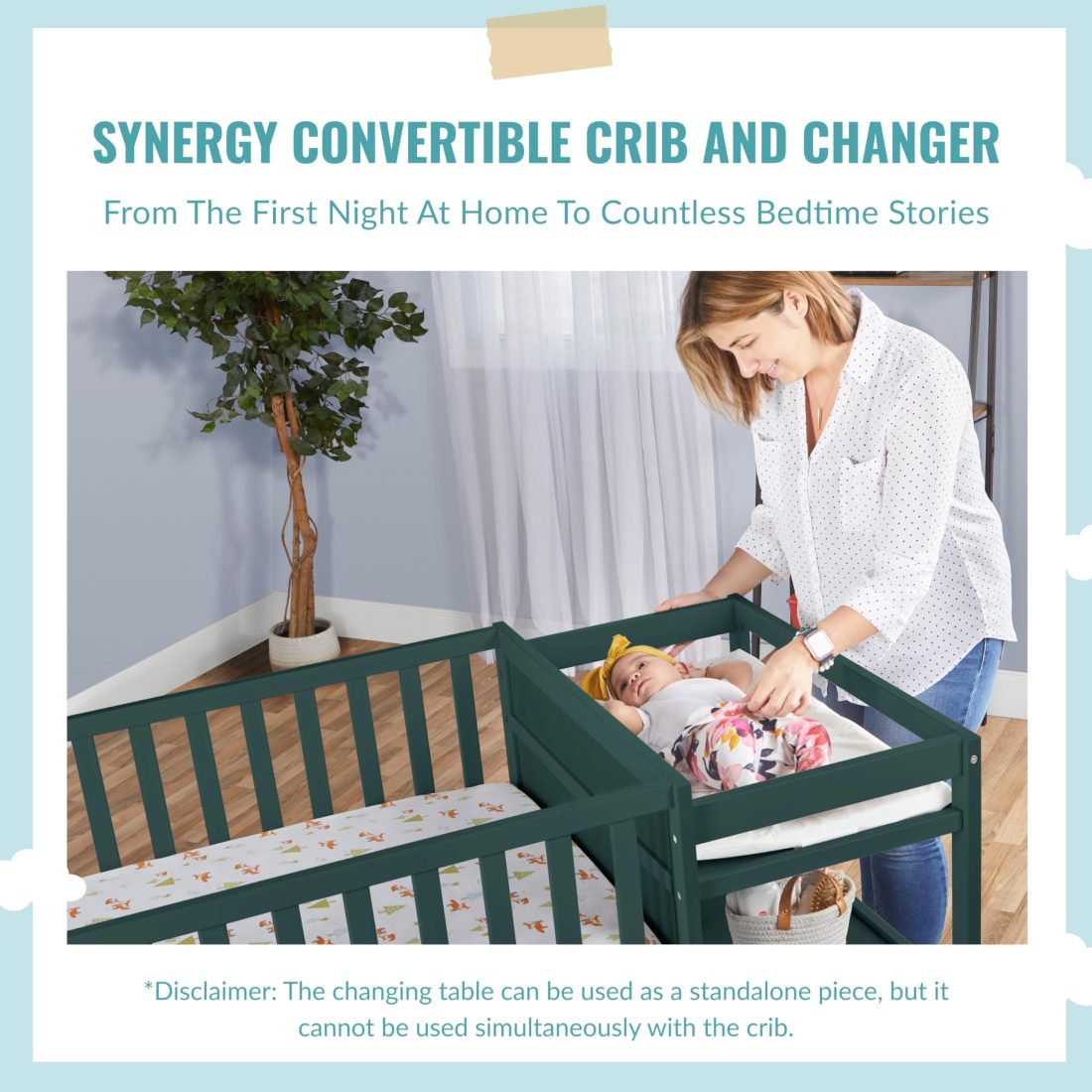 Synergy Convertible Crib Changer Olive - Image 6