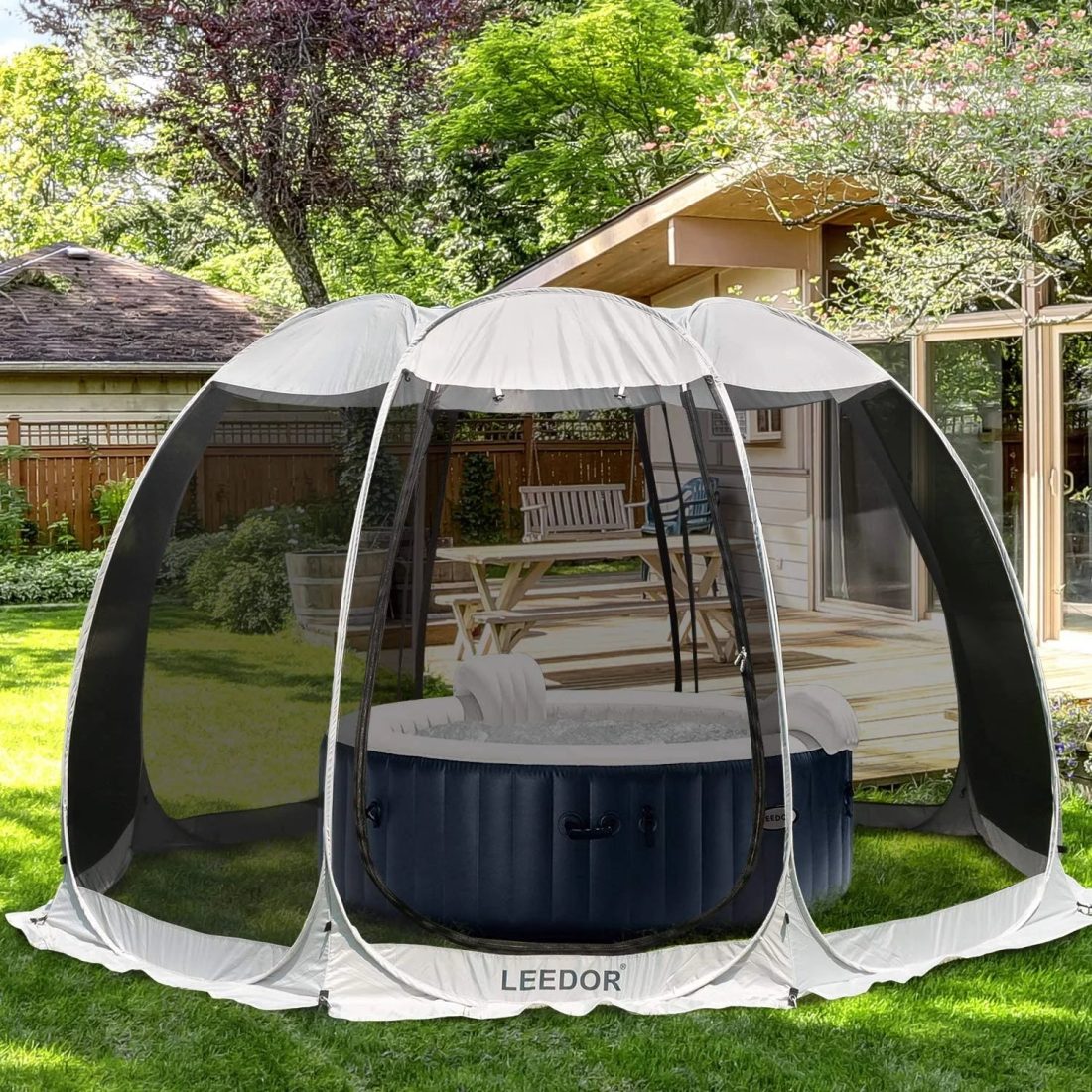 Screen House Tent Instant Room Outdoor Canopy 12x12 Gray - Image 3