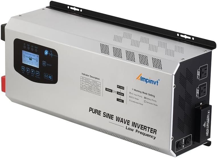5000W Off Grid Pure Sine Wave Power Inverter 48V DC to 120/240 VAC Split Phase with Battery AC Charger