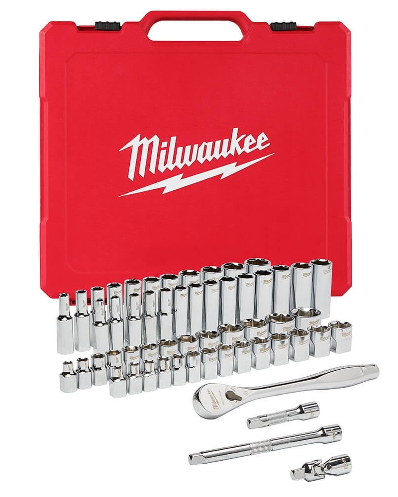 Milwaukee 48-22-9008 3/8 in. Drive 56pc Ratchet & Socket Set (SAE & Metric)