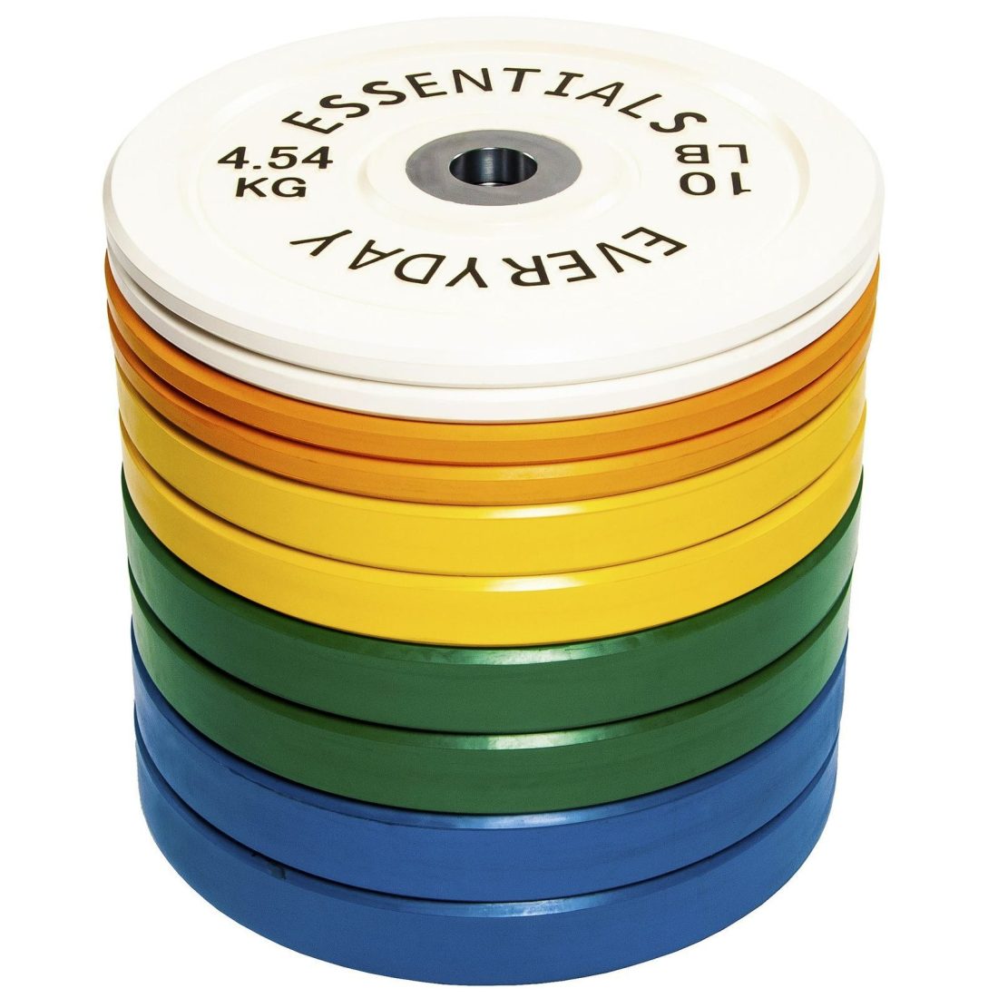 BalanceFrom Olympic Bumper Plate Weight Plate with Steel Hub, Color Coded, 260 lbs Set - Image 5