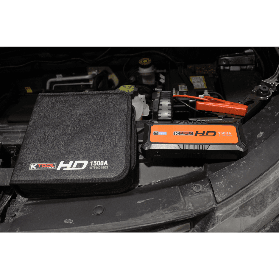 K Tool HD Power Bank Portable Charger Heavy Duty Jump Starter 24000 mAh Jump Starters for Gasoline Engines and 11.0L Diesel Engines Lithium Polymer Emergency Light - Image 4