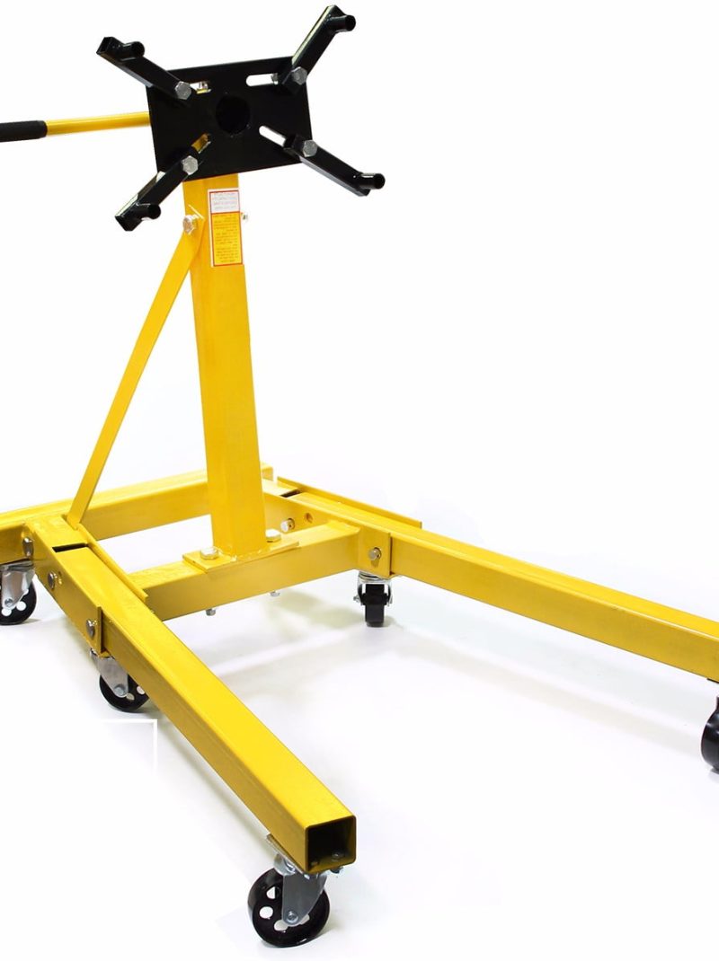 Stark Engine Stand 2000 lbs Capacity 360 Degree Head Motor Stand Folding Legs Motor Hoist Mover Auto Repair Rebuild Jack, Yellow