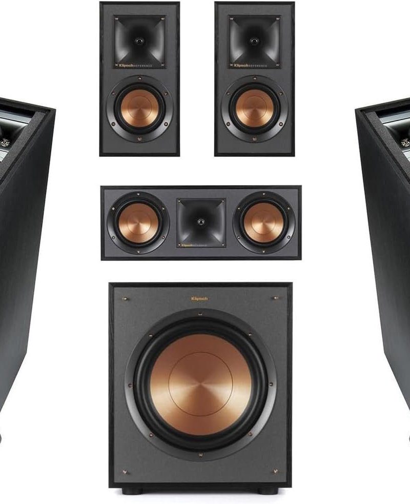 Klipsch Reference R-26FA 5.1 Home Theater Pack, Brushed Black Polymer Veneer