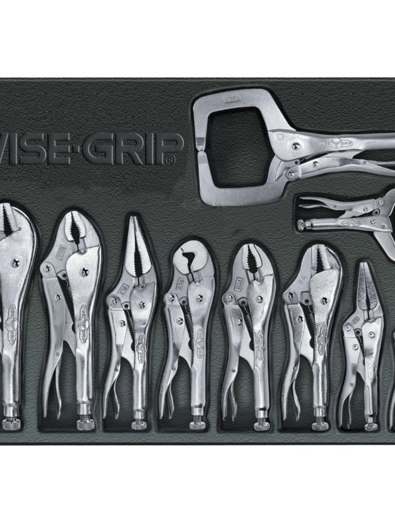 Vise Grip Irwin Locking Plier Set in a Tray, High Grade Alloy Steel, Set of 10