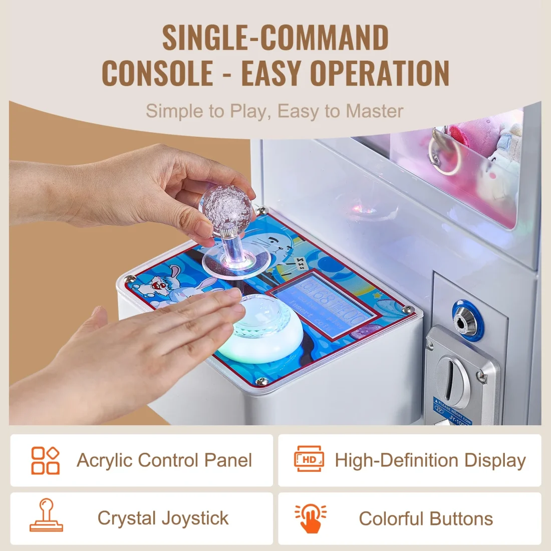 SKYSHALO Mini Claw Crane Machine 110V Metal Case Bar Candy Toy Catcher Shake-proof (3.7) - Image 8