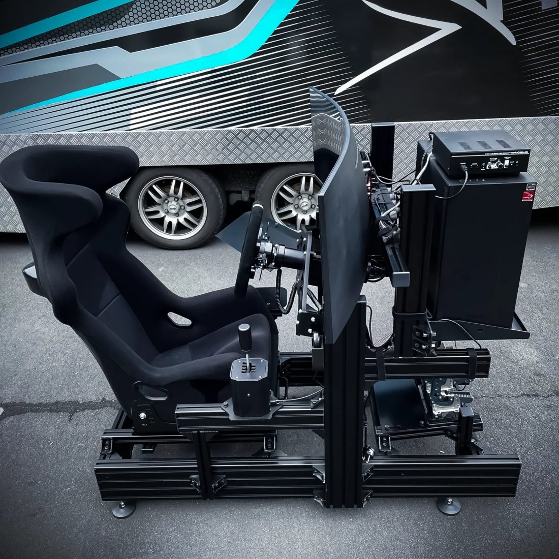 MoNiBloom Racing Bucket Seat, Racing Simulator Game Seat with Adjustable Slide, Racing Seat for Racing Simulator Cockpit Wheel Stand, Black - Image 3
