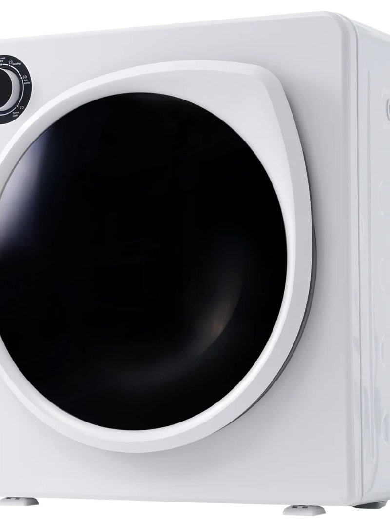 ZNESKPG 1.95 Cu.ft Front Load Clothes Dryer Portable Compact Dryer 830W 5 Drying Modes Stainless Steel Drum with Overheat Protection Dust Removal Deodorization and Lint Removal Func
