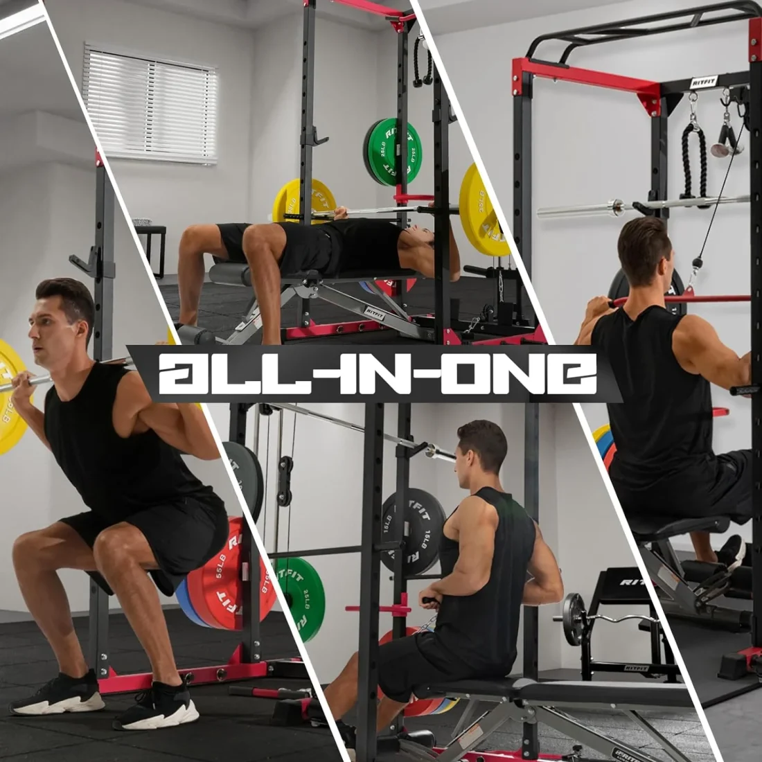 RitFit All-in-One Squat Rack for Home Gym, PPC02C Multi-Function 1000 LBS Capacity Power Cage - Image 6