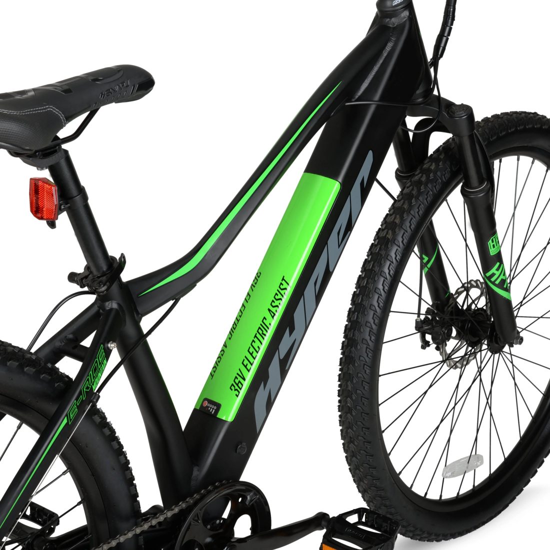Hyper Bicycles 29" 36V Electric Mountain Bike for Adults, Pedal-Assist, 250W E-Bike Motor, Black - Image 22