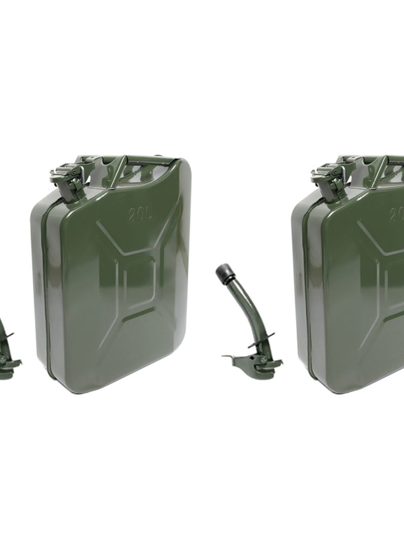 MoreChioce 20L Green Metal Jerry Can Store Container with Fixed Spout for Petrol Oil Water Alcohol