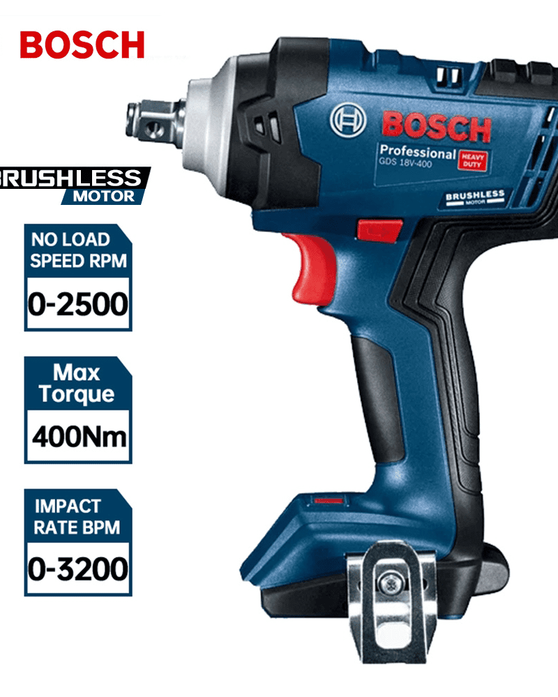 Bosch Impact Wrench 18V Brushless Lithium 400N.m High Torque Rechargeable GDS 18V-400 Electric Wrench Cordless Power Tools